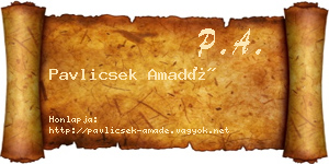 Pavlicsek Amadé névjegykártya